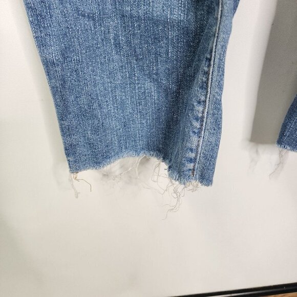 Madewell Women's 32 The Perfect Vintage Jeans High Rise Raw Hem Blue Distressed - Picture 5 of 14